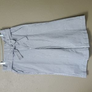 Frame Striped Culottes Belted Paperbag Waist Size 32 White and Black Wide Leg